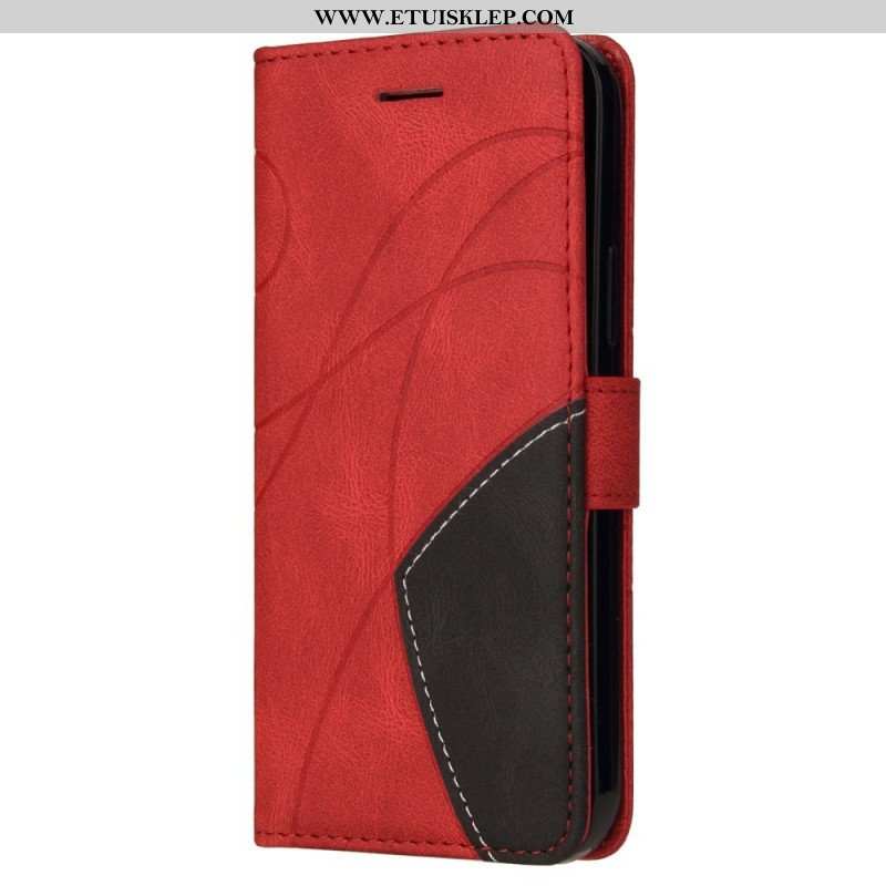 Etui Folio do Poco F4 GT z Łańcuch Dwukolorowy Pasek